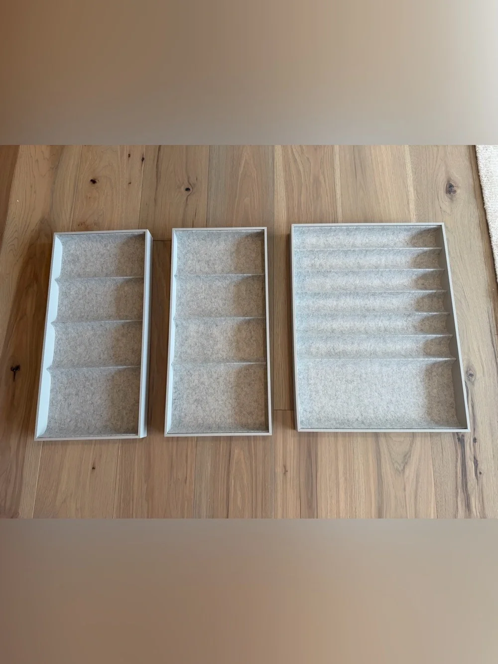 IKEA Felt Jewelry Drawer Organizers in Light Gray - Set of 3